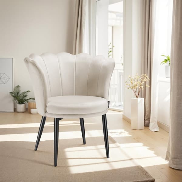 Sofa Stella, tyk polstring, 67x64x76cm - Velour creme/sort