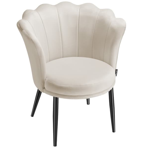 Sofa Stella, tyk polstring, 67x64x76cm - Velour creme/sort