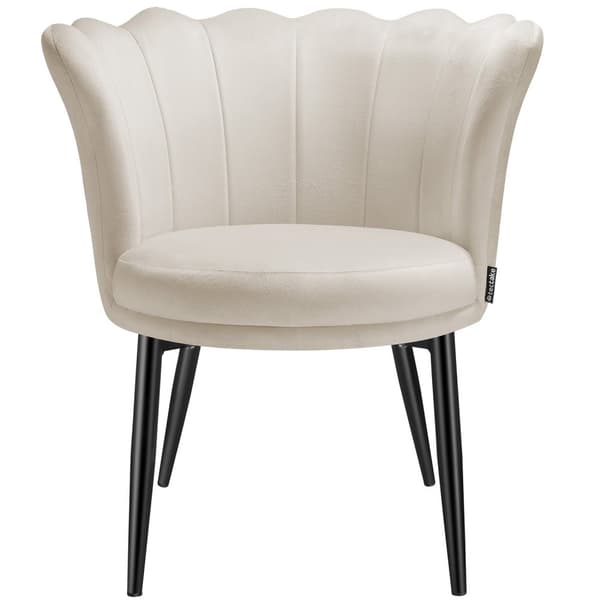 Sofa Stella, tyk polstring, 67x64x76cm - Velour creme/sort