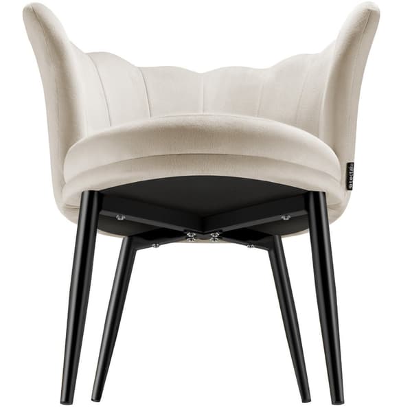 Sofa Stella, tyk polstring, 67x64x76cm - Velour creme/sort