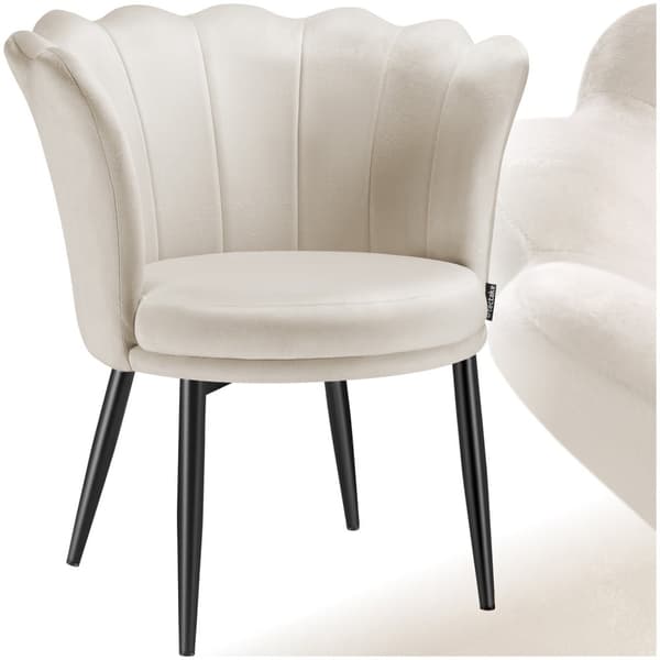 Sofa Stella, tyk polstring, 67x64x76cm - Velour creme/sort