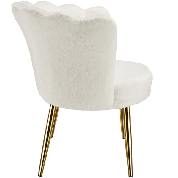 Sofa Stella, tyk polstring, 67x64x76cm - Kunstpels creme/guld