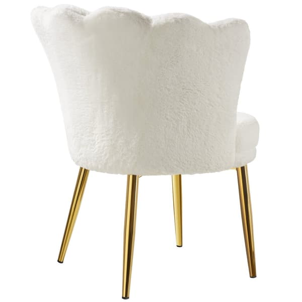 Sofa Stella, tyk polstring, 67x64x76cm - Kunstpels creme/guld