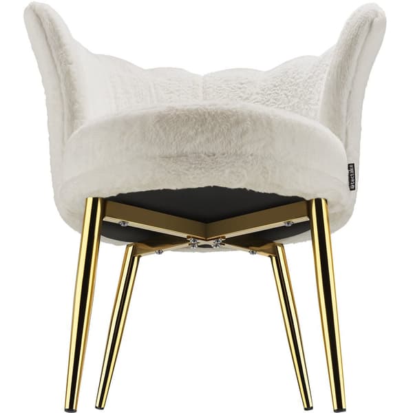 Sofa Stella, tyk polstring, 67x64x76cm - Kunstpels creme/guld