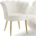 Miniatyrbillede 1 af 11: Sofa Stella, tyk polstring, 67x64x76cm - Kunstpels creme/guld
