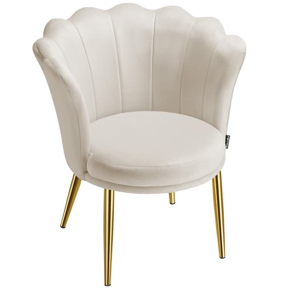 Sofa Stella, tyk polstring, 67x64x76cm - Velour creme/guld