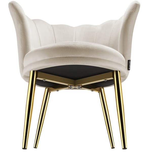 Sofa Stella, tyk polstring, 67x64x76cm - Velour creme/guld