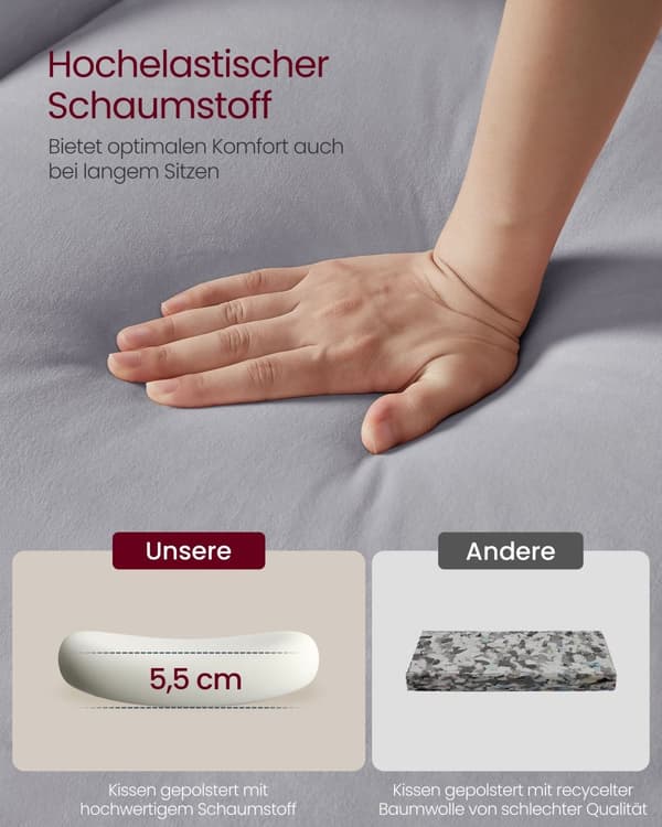Spisestuestol sæt af 2 med puder duif grå og overskyet hvid