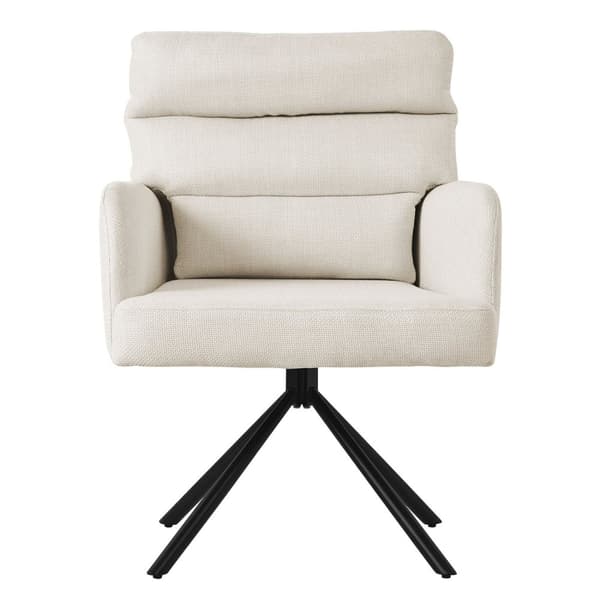 Matstol Beige snurrbar med avtagbar ryggdyna stoppad upp till 120 kg