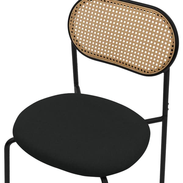 Matstol set om 2 svart upp till 120 kg rotting ryggstöd ML-Design