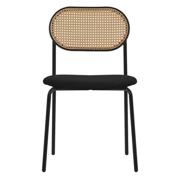 Matstol set om 2 svart upp till 120 kg rotting ryggstöd ML-Design