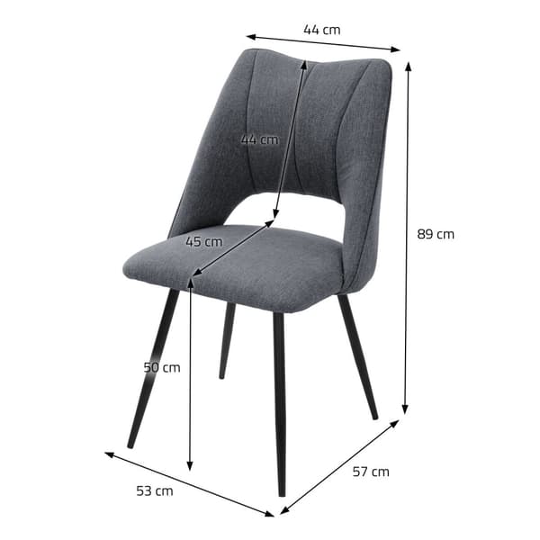 Matstol set om 4 grå stoppad inkl. monteringsmaterial Stoppad stol Köksstol ML design