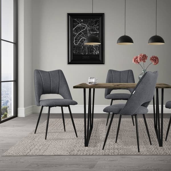 Matstol set om 4 grå stoppad inkl. monteringsmaterial Stoppad stol Köksstol ML design