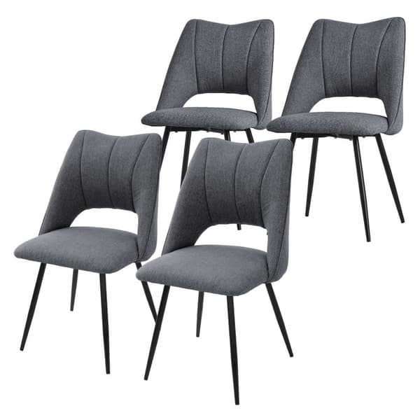 Matstol set om 4 grå stoppad inkl. monteringsmaterial Stoppad stol Köksstol ML design
