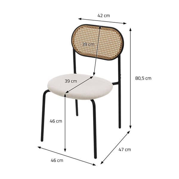 Matstol set om 2 beige upp till 120 kg rotting ryggstöd ML-Design