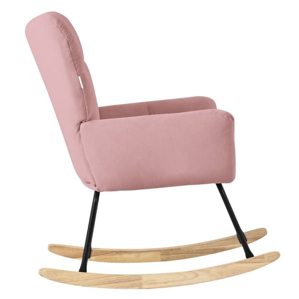 Gyngestol med armlæn i håndklæde pink op til 120 kg gyngestol i naturtræ Relax stol