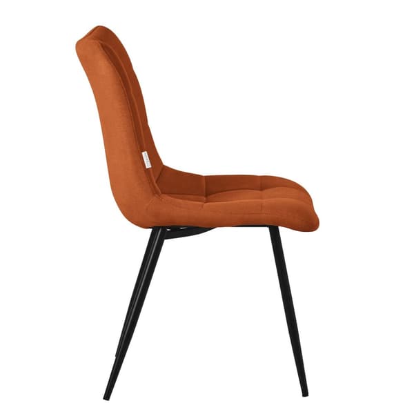Matstolar set om 6 orange köksstolar med polyesterklädsel och stålben ML design