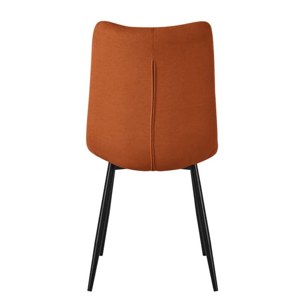 Matstolar set om 6 orange köksstolar med polyesterklädsel och stålben ML design