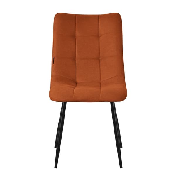 Matstolar set om 6 orange köksstolar med polyesterklädsel och stålben ML design