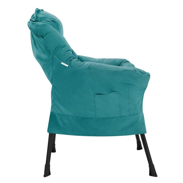 Bensindriven reclinerstol med armstöd och tjock huvuddyna samt metallram Loungestol upp till 120 kg ML design