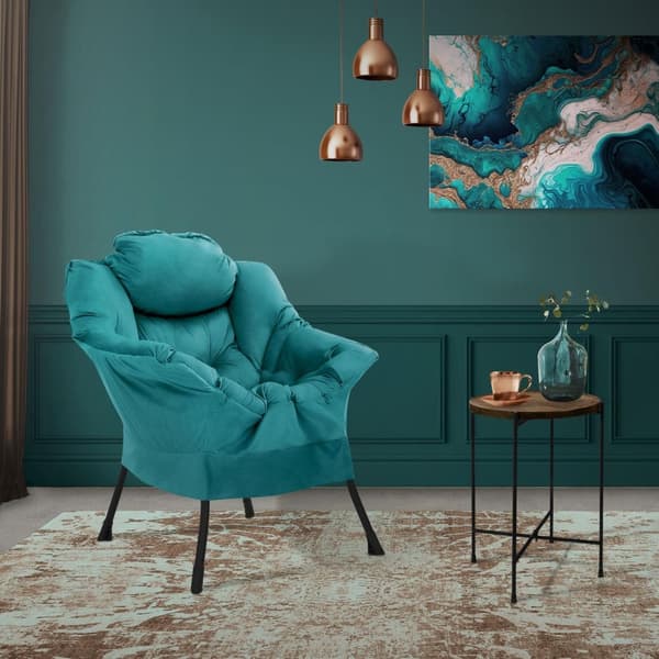 Bensindriven reclinerstol med armstöd och tjock huvuddyna samt metallram Loungestol upp till 120 kg ML design