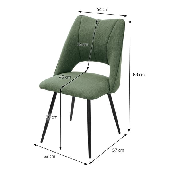 Matstol set om 2 grön stoppad inkl. monteringsmateriel Stoppad stol Köksstol ML design