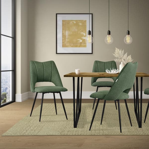 Matstol set om 2 grön stoppad inkl. monteringsmateriel Stoppad stol Köksstol ML design