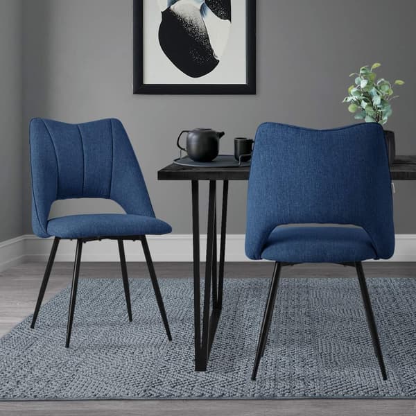 Matstol set om 2 blå stoppad inkl. monteringsmaterial Stoppad stol Köksstol ML design