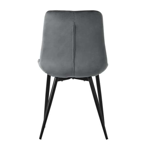 Matstol set om 2 antracit med sammetsöverdrag och stålben Köksstol med ryggstöd ML-design
