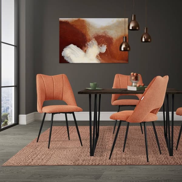 Matstol set om 2 orange stoppad inkl. monteringsmaterial Stoppad stol Köksstol ML design