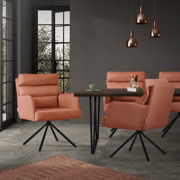 Matstol orange snurrbar med avtagbar ryggdyna stoppad upp till 120 kg ML design
