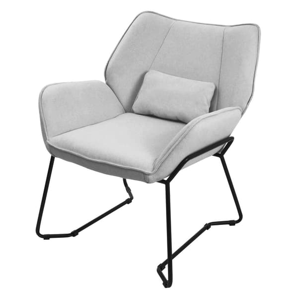 Vardagsrumsfåtölj loungefåtölj ljusgrå med ryggdyna upp till 120 kg Polyesteröverdrag i linneutseende ML design