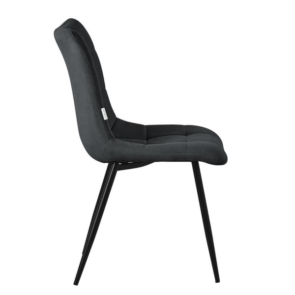 Matstolar set om 6 antracit Köksstol med polyesterklädsel och stålben ML-design