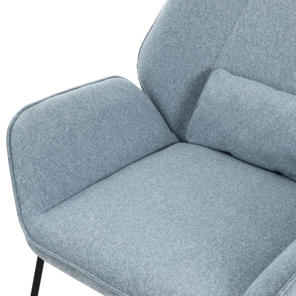 Vardagsrumsfåtölj Loungefåtölj blå med ryggdyna upp till 120 kg Polyesteröverdrag i linneutseende ML-design