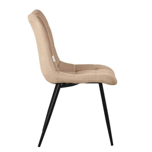 Matstolar set om 2 ljusbruna Köksstol med polyesterklädsel och stålben ML design