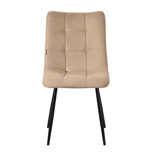 Matstolar set om 2 ljusbruna Köksstol med polyesterklädsel och stålben ML design