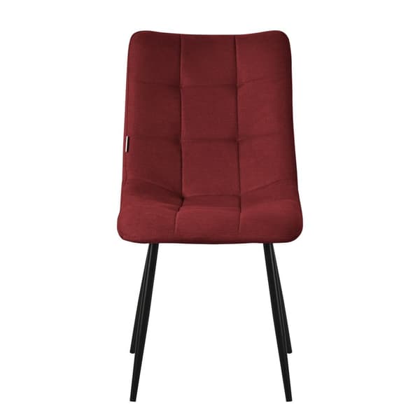 Matstolar set om 2 röda Köksstol med polyesterklädsel och stålben ML-design