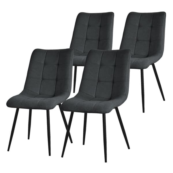 Matstolar set om 4 antracit Köksstol med polyesterklädsel och stålben ML-design