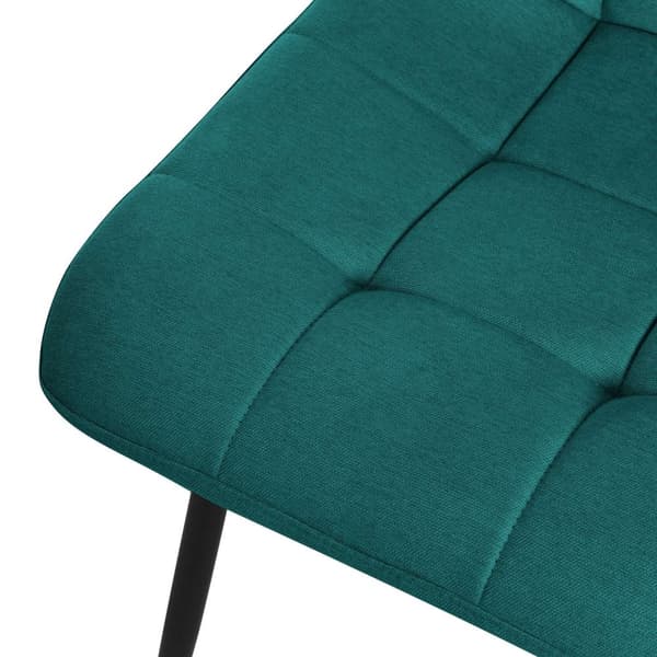 Matstolar set om 6 petrol köksstolar med polyesterklädsel och stålben ML design