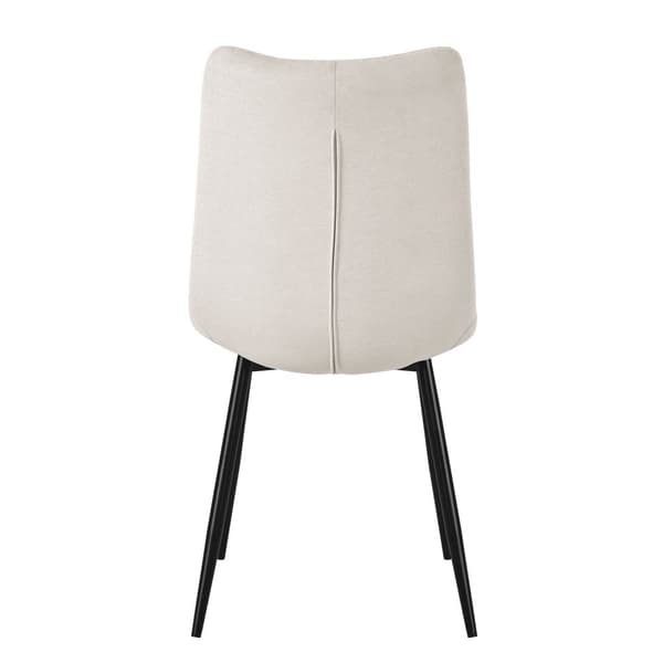 Matstolar set om 4 Beige köksstol med polyesterklädsel och stålben ML-Design
