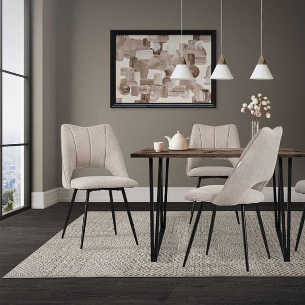 Spisebordsstol sæt af 2 Beige polstret inkl. monteringsmateriale Polstret stol Køkkenstol ML-design