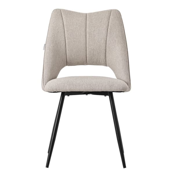 Spisebordsstol sæt af 2 Beige polstret inkl. monteringsmateriale Polstret stol Køkkenstol ML-design