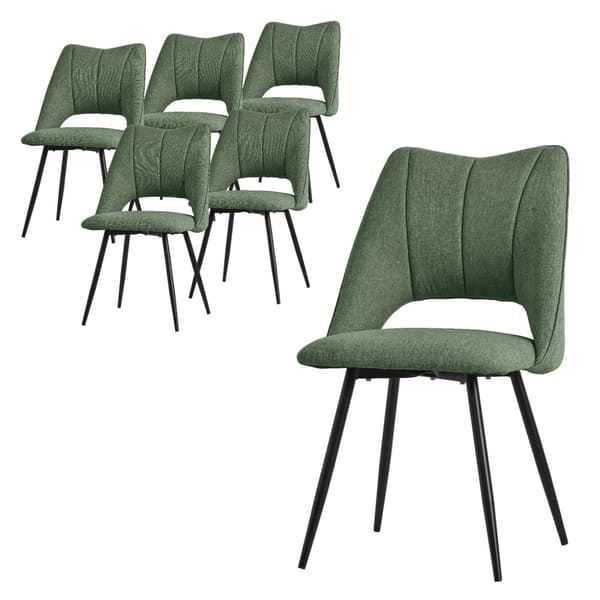 Matstol set om 6 grön stoppad inkl. monteringsmaterial Stoppad stol Köksstol ML design