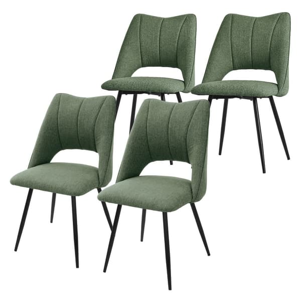 Matstol set om 4 grön stoppad inkl. monteringsmaterial Stoppad stol Köksstol ML design