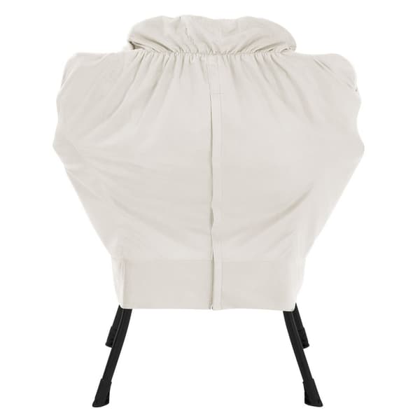 Relaxfåtölj creme med armstöd och tjock huvuddyna och metallram Loungefåtölj upp till 120 kg ML design