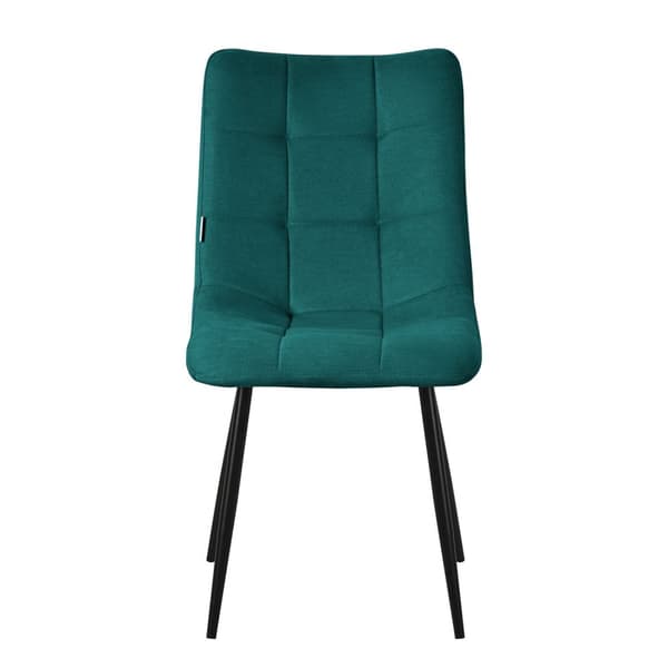 Matstolar set om 4 petrol köksstolar med polyesterklädsel och stålben ML design