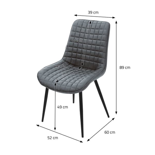 Ruokailutuolin 2 kpl antrasiittinen keinonahkaverhoilu metallijaloilla sis. kokoonpanomateriaalin ML-Design