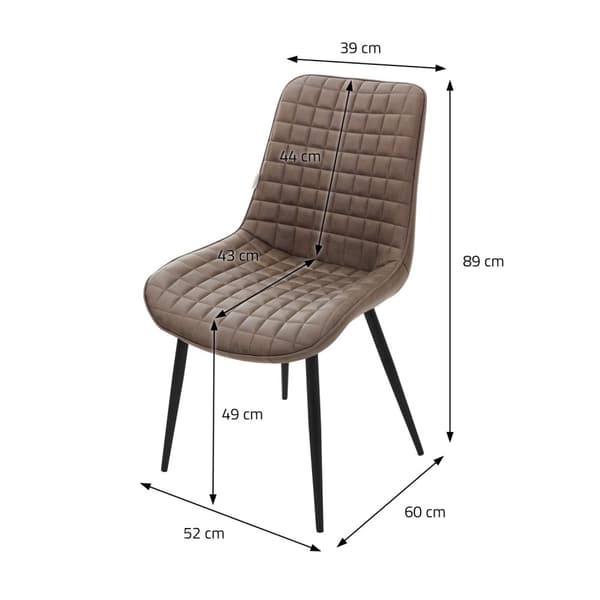 Ruokailutuolin 2 kpl antrasiittinen keinonahkaverhoilu metallijaloilla sis. kokoonpanomateriaalin ML-Design