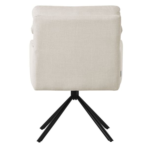 Matstol set om 2 beige snurrbar med avtagbar ryggdyna stoppad upp till 120 kg