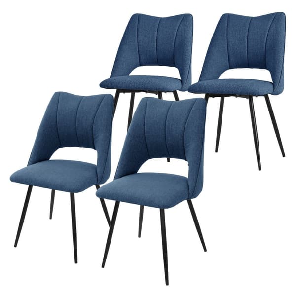 Matstol set om 4 blå stoppad inkl. monteringsmaterial Stoppad stol Köksstol ML design